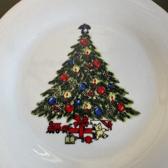 Sea Gull "SGU1" Jian Shiang Christmas Tree 7 1/2" Salad Plates - Disc Set of 4 - Picture 2 of 7